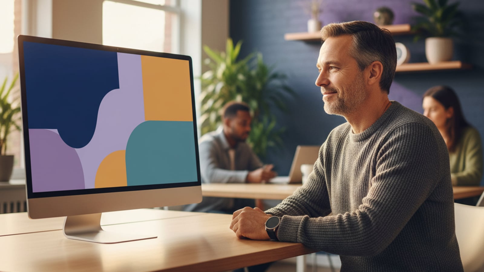 A confident CTO reviews a clean, abstract dashboard, reflecting a stable and successful multi-tenant architecture for creator platforms.