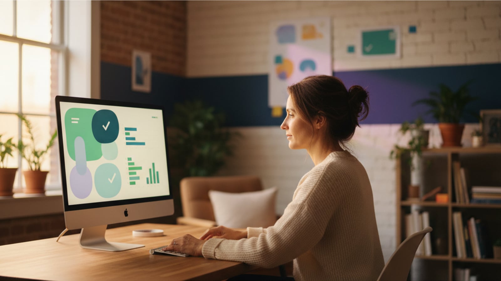 A confident CTO reviews a clean dashboard with green checkmarks, reflecting successful HIPAA compliance for rag and llm agents for telehealth saas.