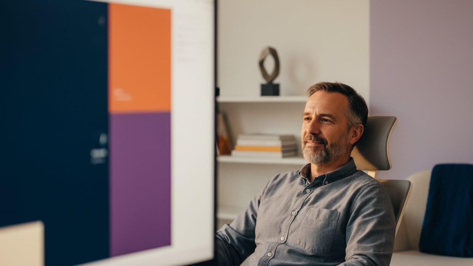 A calm CTO observes a clean, color-blocked dashboard, reflecting the success and control achieved with optimized Stripe Connect billing for marketplace saas.
